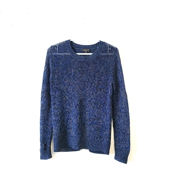 ARITZIA T. BABATON Knitted Open Back Blue Sweater